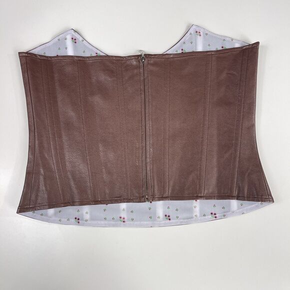 Miaou | NWT Brown Vegan Leather Set Junior Pant Leia Corset L - Picture 5 of 14